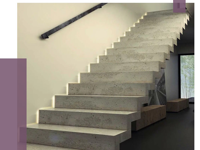 Облицовка бетонных лестниц в Усинске от 4607 руб/м2 