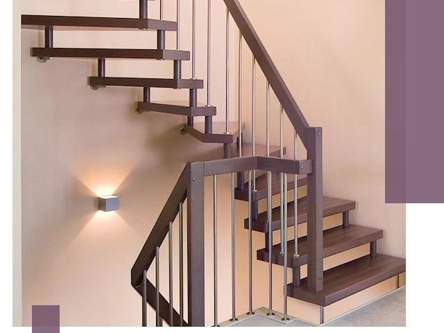 Изготовление лестниц на больцах в Усинске под ключ