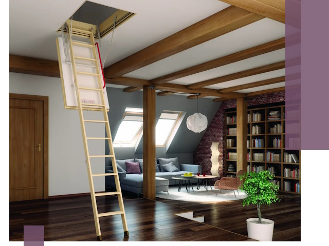 Чердачные лестницы под ключ в Усинске: изготовление и монтаж