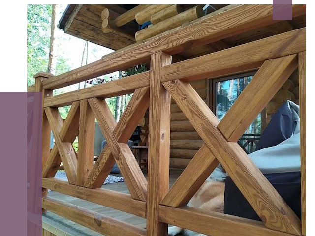 Деревянные перила под ключ в Усинске от 7679 руб. 