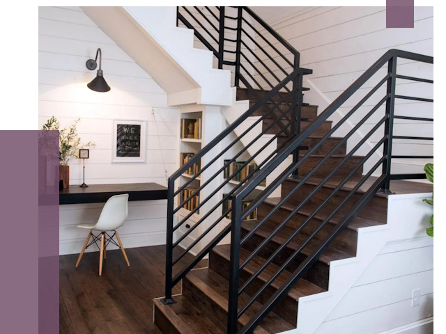 Перила для лестницы в доме в Усинске от 7423 руб. — ПРОЛЁТ-Снс