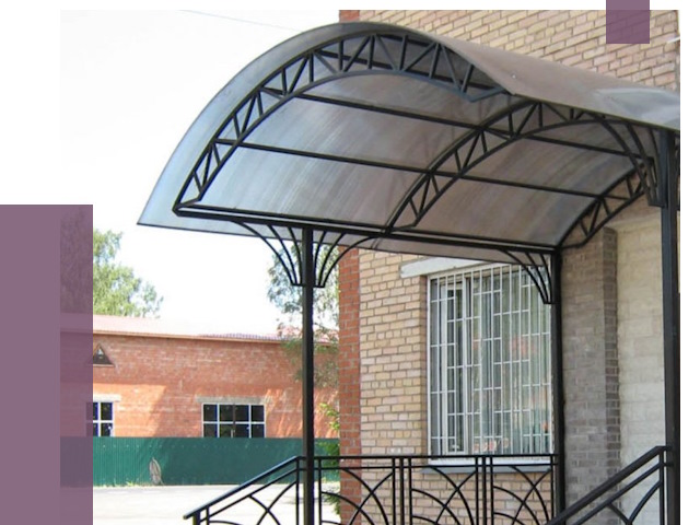 Металлические навесы и козырьки в Усинске от 12798 руб.