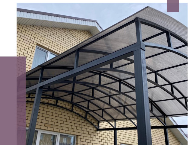 Монтаж козырьков в Усинске от 11518 руб. | ПРОЛЁТ-Снс