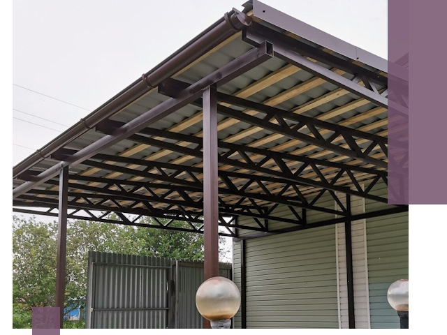 Навесы под ключ в Усинске: изготовление, монтаж и гарантия