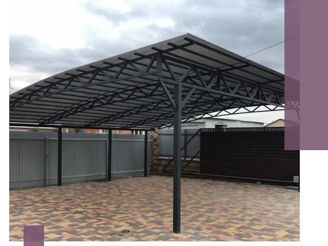 Недорогие навесы под ключ в Усинске — изготовление и монтаж