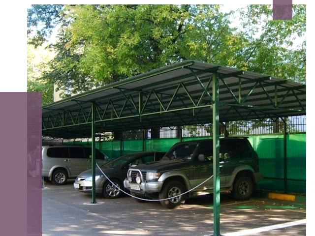 Навесы для парковки в Усинске от 80368 руб. заказать | ПРОЛЁТ-Снс