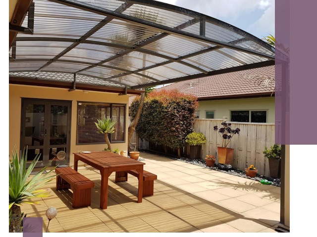 Навесы во двор под ключ в Усинске — изготовление и монтаж