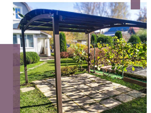 Навесы для дачи в Усинске от 12746 руб. под ключ — ПРОЛЁТ-Снс