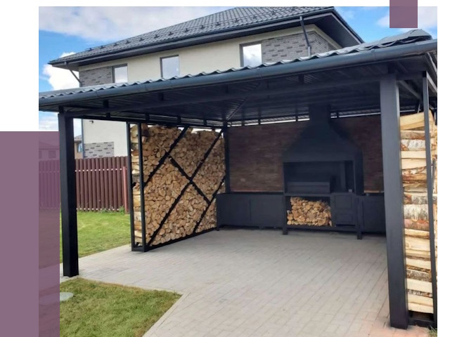 Навесы для барбекю в Усинске от 12746 руб. под ключ | ПРОЛЁТ-Снс