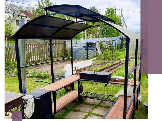 Навесы для барбекю в Усинске: изготовление, монтаж и демонтаж