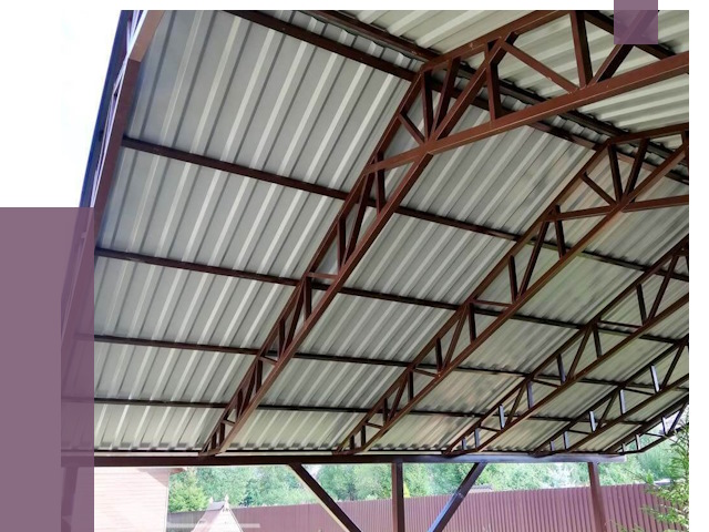 Навесы из профнастила в Усинске от 7371 руб. | ПРОЛЁТ-Снс