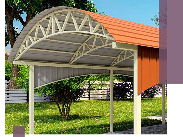 Навесы из профнастила под ключ в Усинске — установка и монтаж