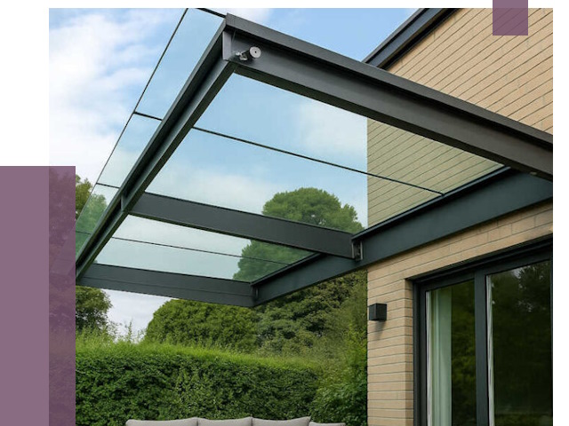 Стеклянные навесы и козырьки в Усинске от 12286 руб.