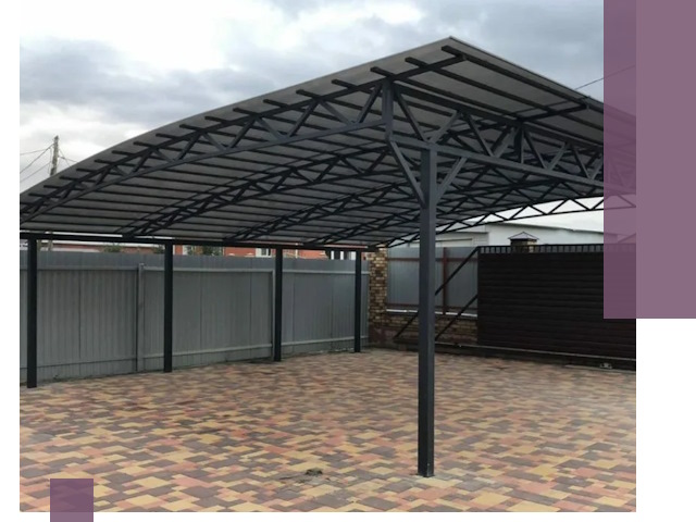 Металлические навесы под ключ в Усинске — изготовление и монтаж