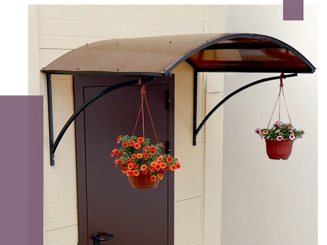 Козырьки над входом в Усинске от 14845 руб.  | ПРОЛЁТ-Снс