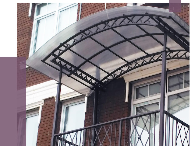 Козырьки над балконом в Усинске от 8651 руб. | ПРОЛЁТ-Снс