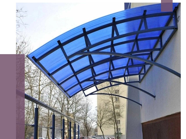 Козырьки из поликарбоната в Усинске от 4300 руб. под ключ | ПРОЛЁТ-Снс