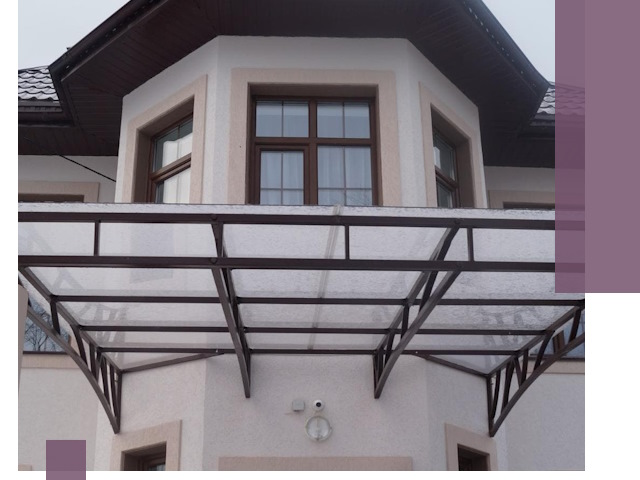 Козырьки из поликарбоната под ключ в Усинске