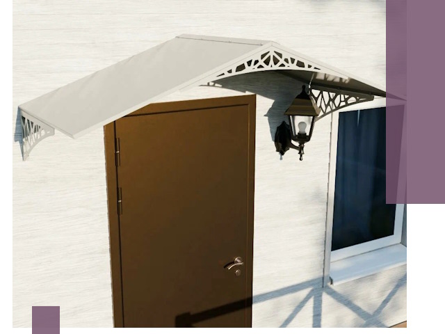 Металлические козырьки на входы и террасы в Усинске