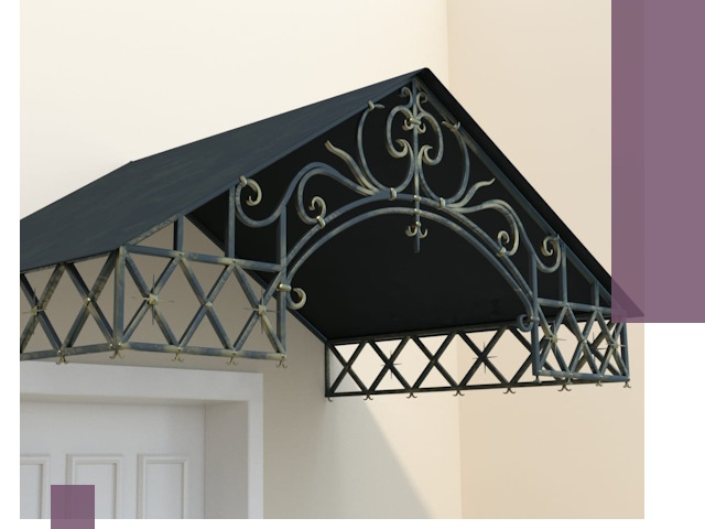 Двускатные металлические козырьки под ключ в Усинске