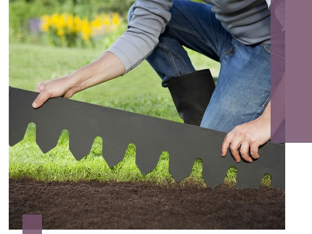 Металлические бордюры для газона в Усинске — изготовление и монтаж